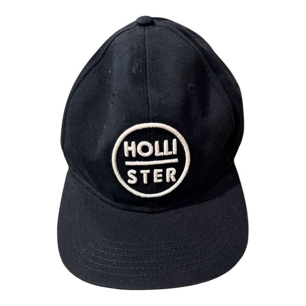 Hollister Black Baseball Cap Club Cali Logo Hat B46 - Picture 3 of 5